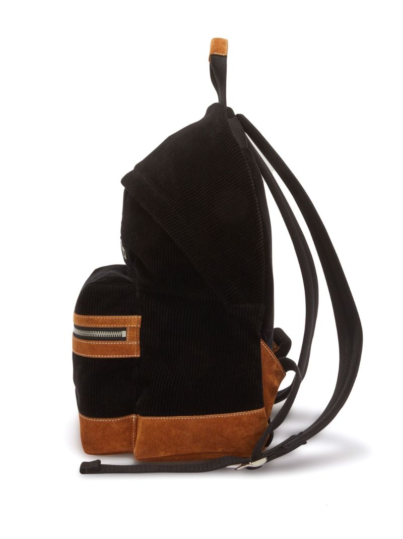Black Monogram Corduroy Backpack