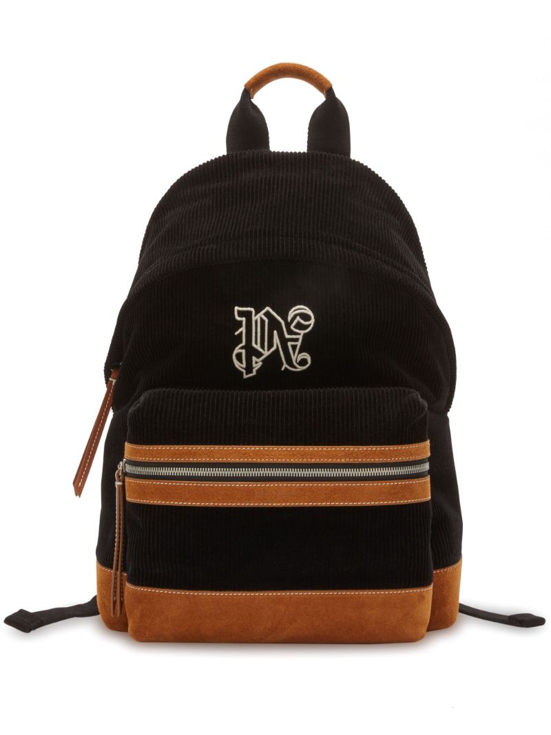 Black Monogram Corduroy Backpack