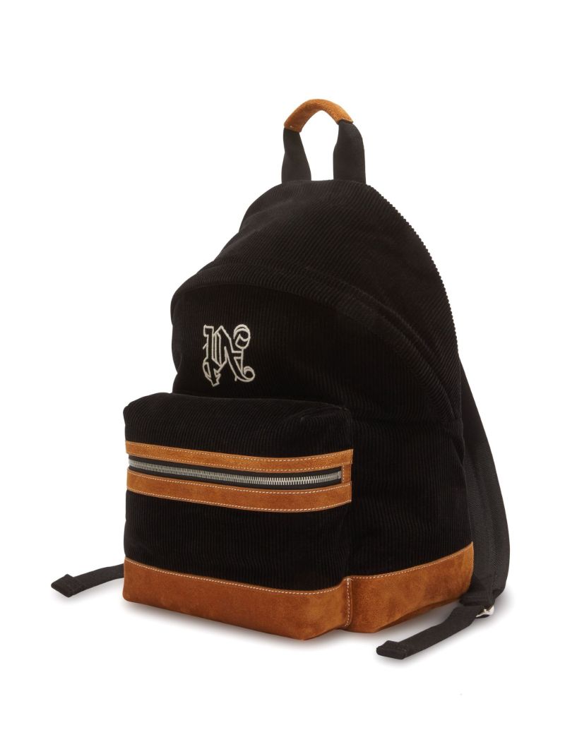Black Monogram Corduroy Backpack
