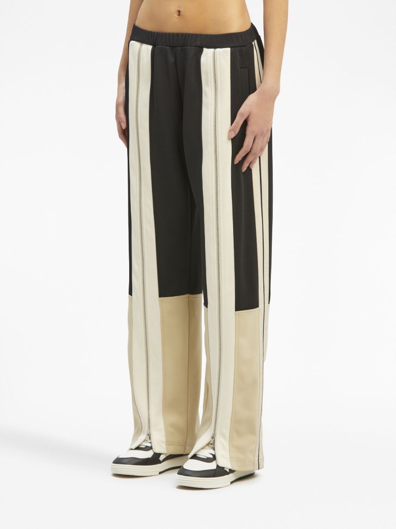 Black Zip Embellishment Straight Leg Trousers