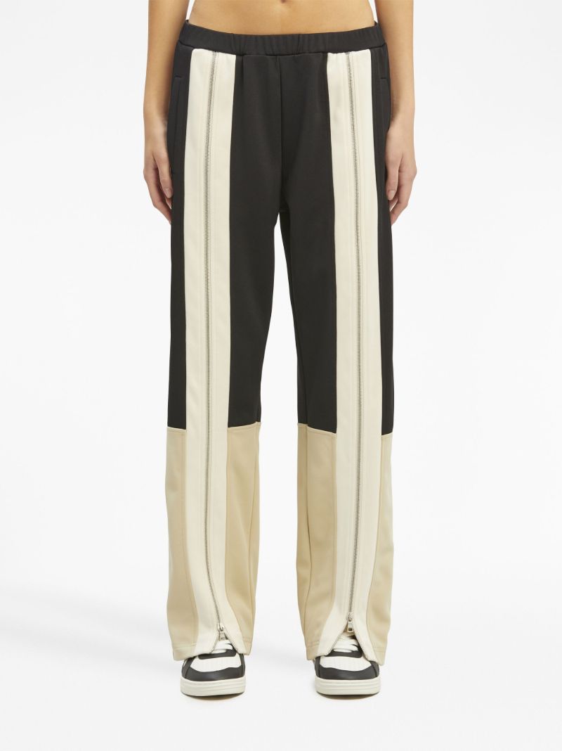 Black Zip Embellishment Straight Leg Trousers