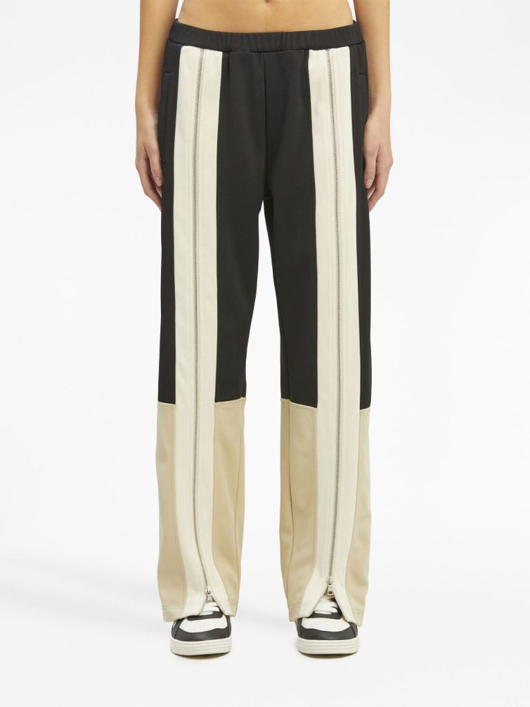 Black Zip Embellishment Straight Leg Trousers