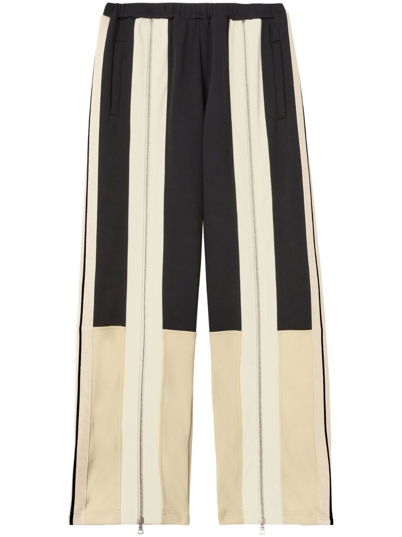 Black Zip Embellishment Straight Leg Trousers