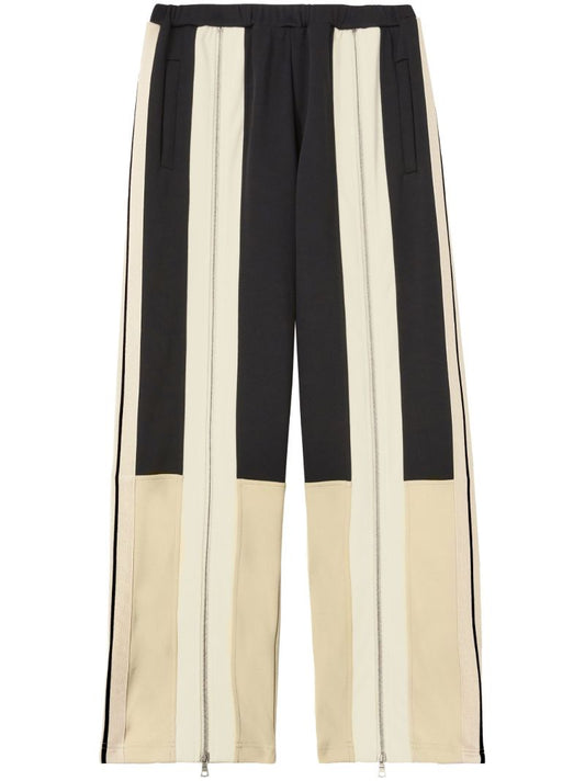 Black Zip Embellishment Straight Leg Trousers
