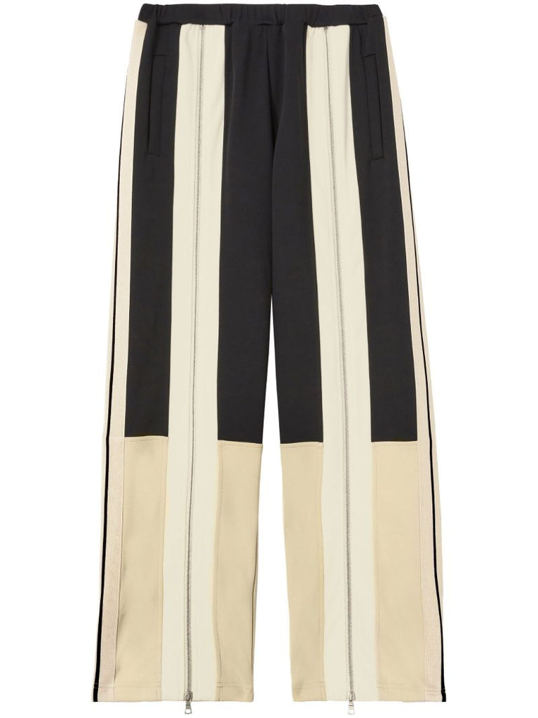 Black Zip Embellishment Straight Leg Trousers
