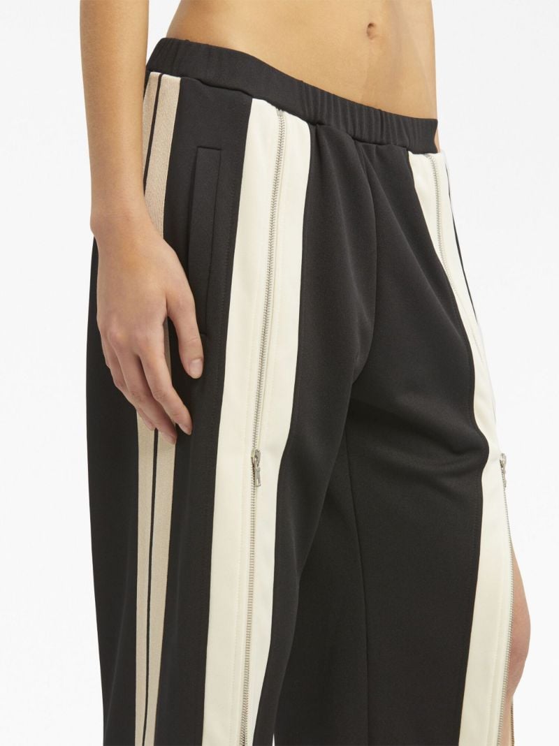 Black Zip Embellishment Straight Leg Trousers