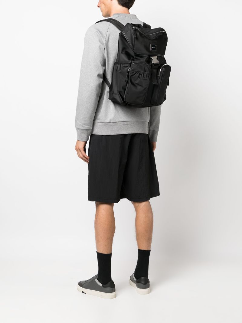 Black Lennon Double-pocket Backpack
