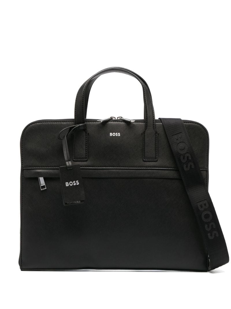 Black Zair Leather Briefcase