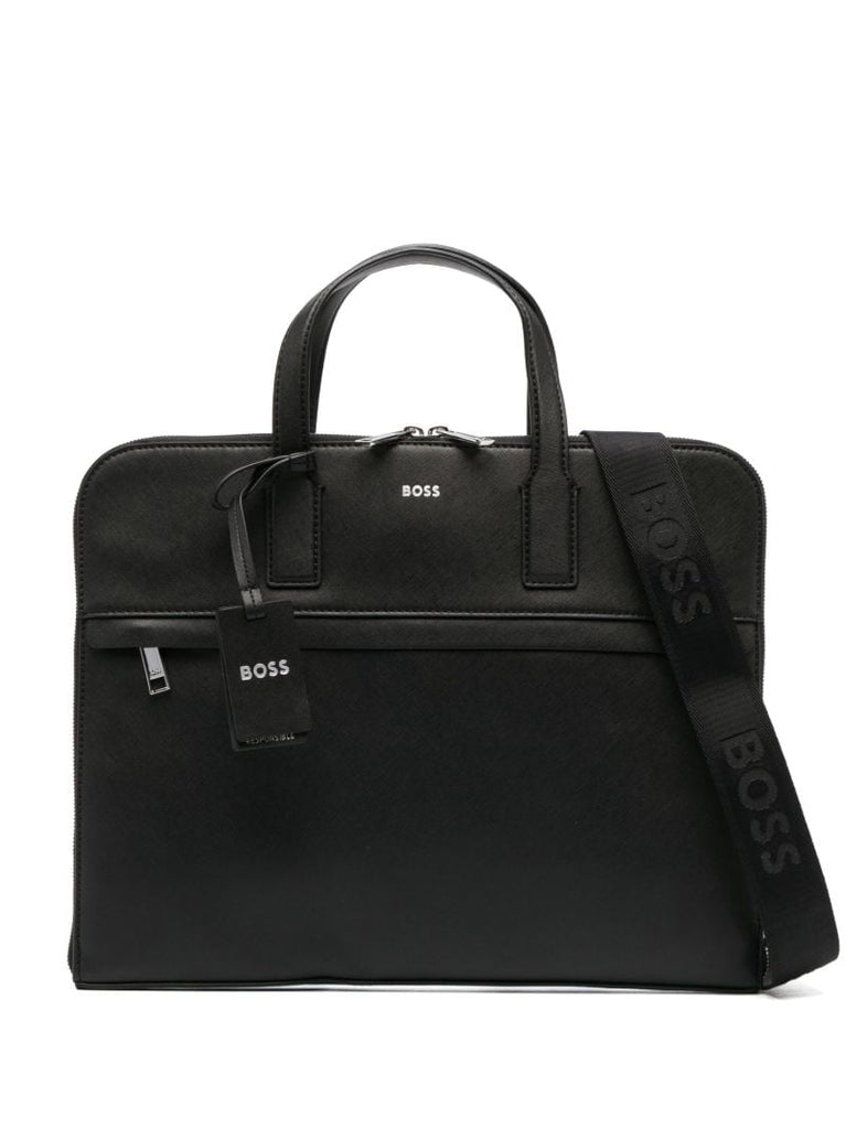 Black Zair Leather Briefcase