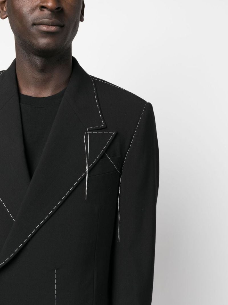 Black Stitch Double-breasted Blazer