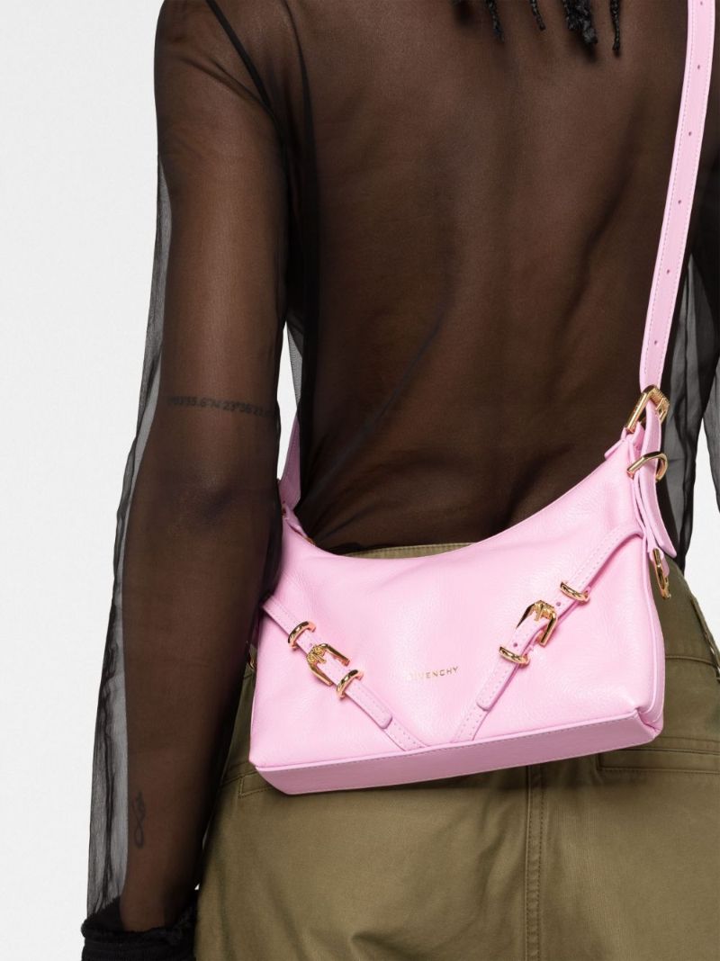 Pink Voyou Mini Leather Shoulder Bag