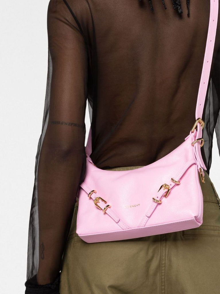 Pink Voyou Mini Leather Shoulder Bag
