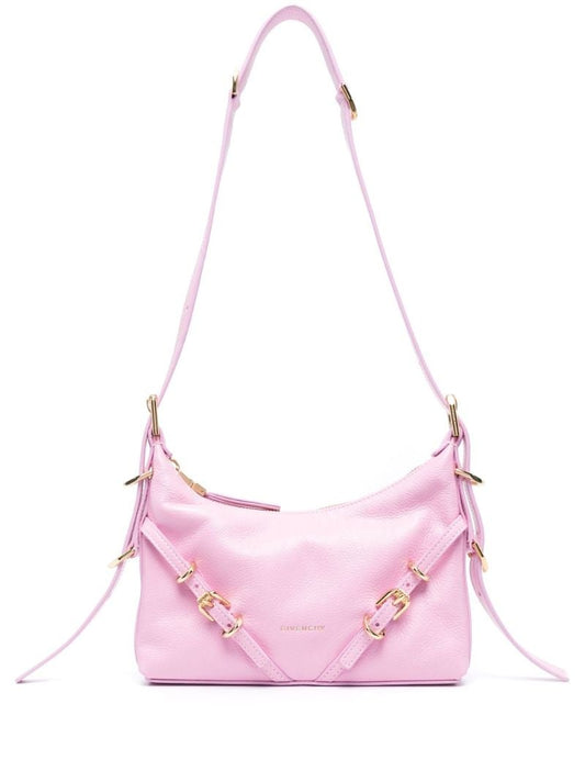 Pink Voyou Mini Leather Shoulder Bag
