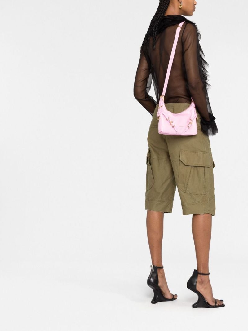 Pink Voyou Mini Leather Shoulder Bag
