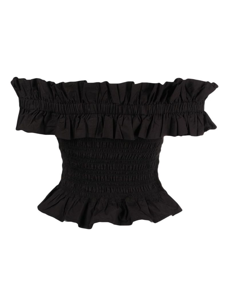 Black Organic Cotton Poplin Smock Top