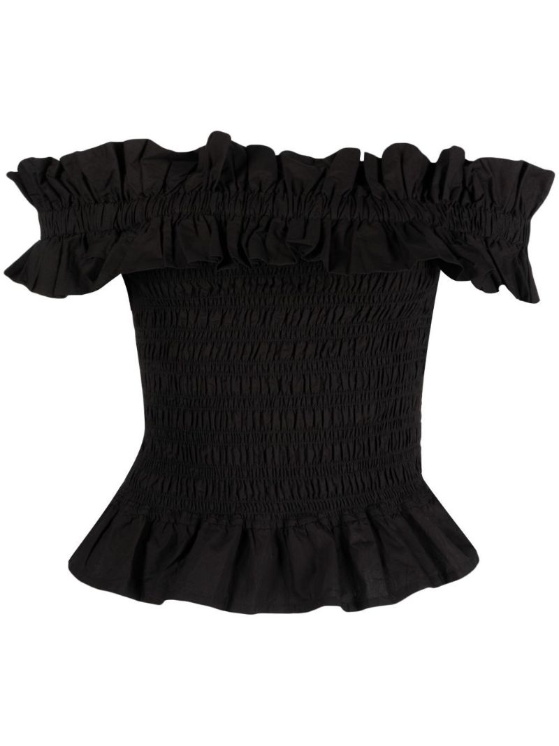 Black Organic Cotton Poplin Smock Top