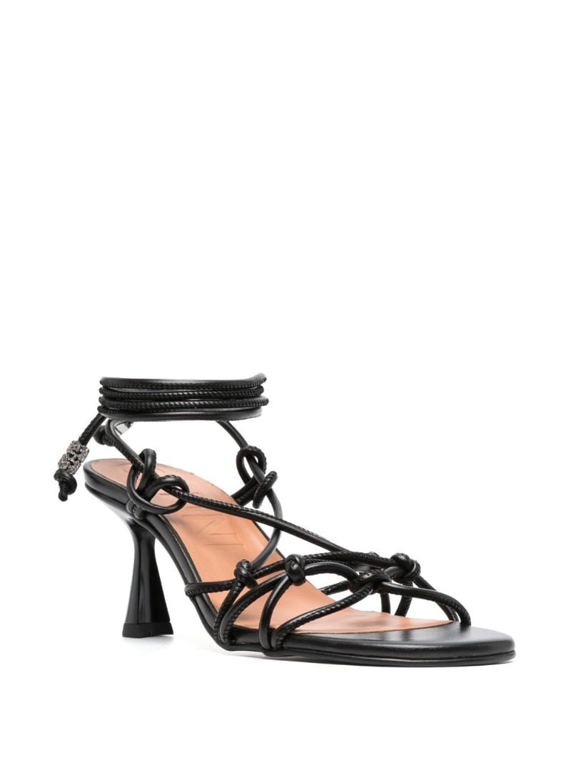 Black Knots 85 Leather Sandals