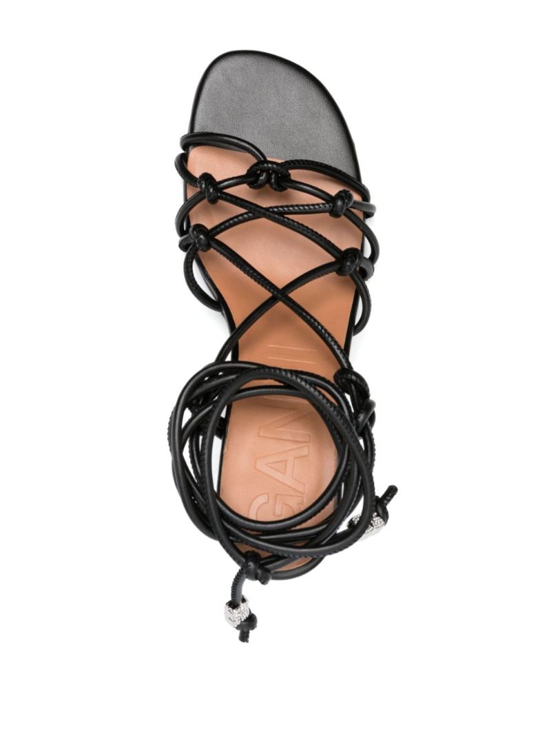 Black Knots 85 Leather Sandals