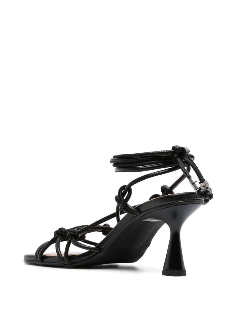 Black Knots 85 Leather Sandals