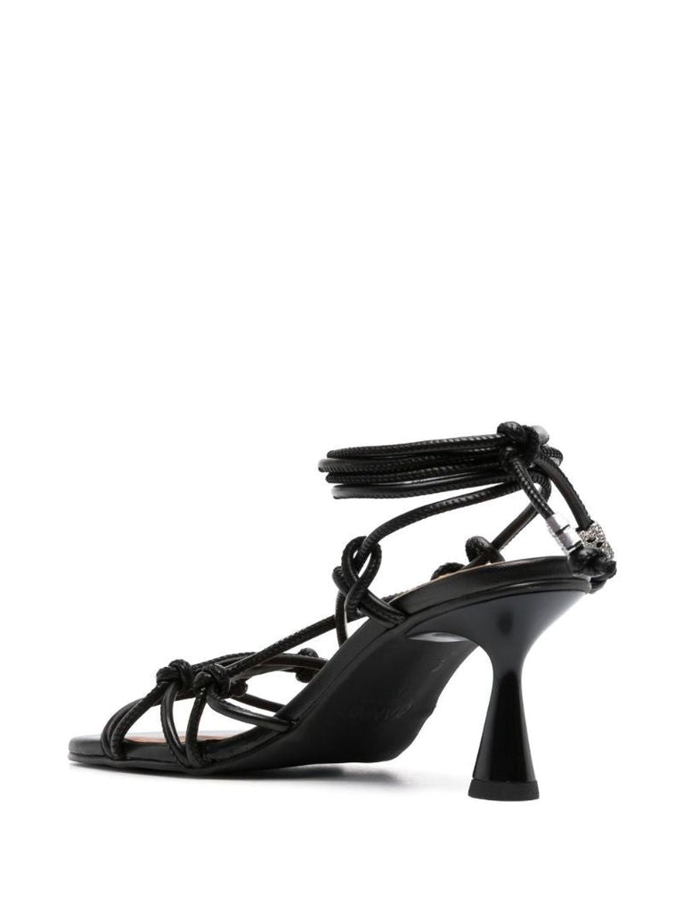 Black Knots 85 Leather Sandals