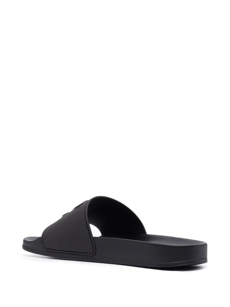 Black Monogram Embossed Slides