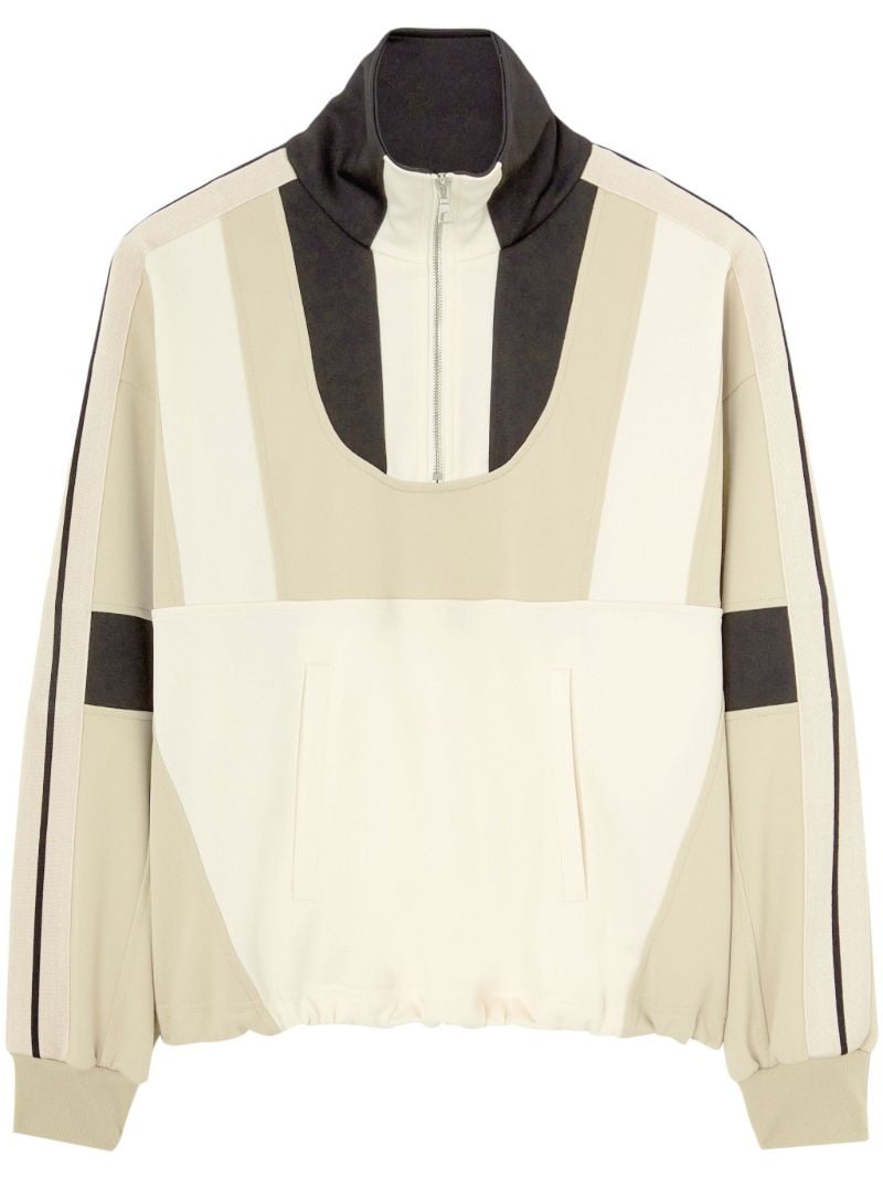 Neutral Panelled Half Zip Jacket