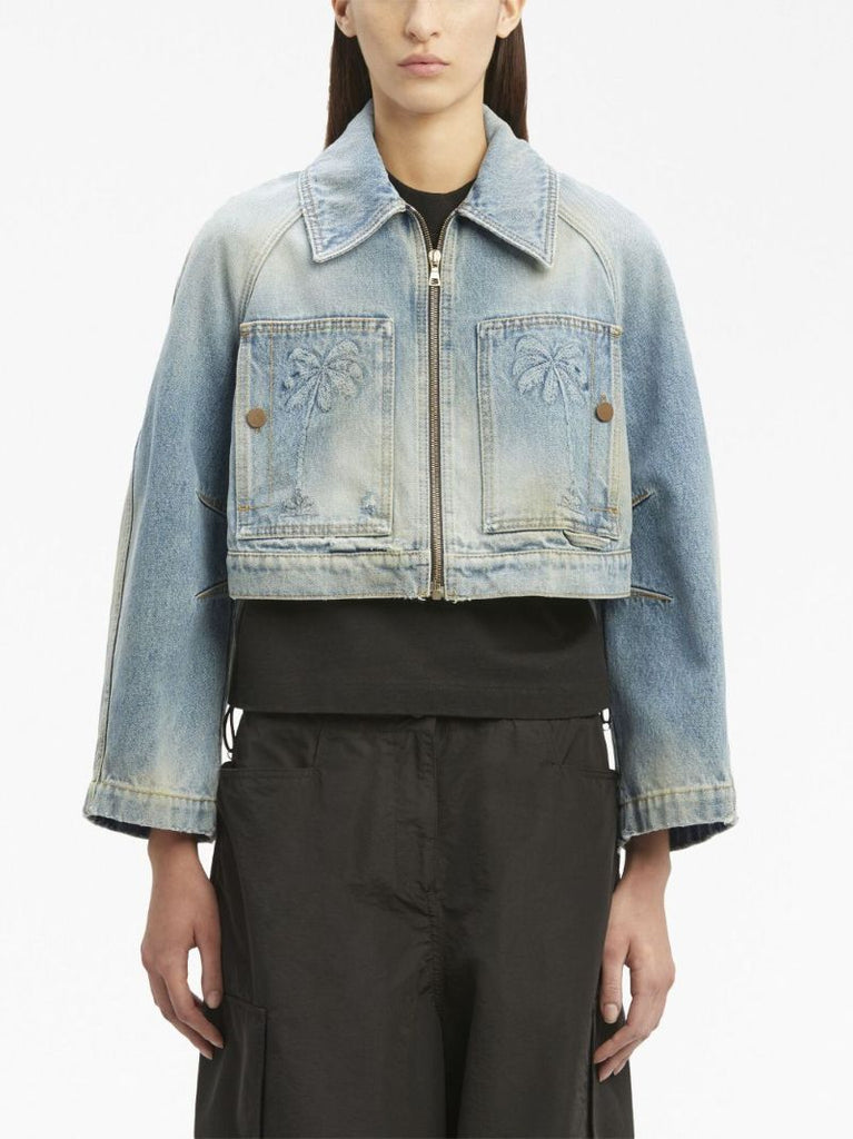 Blue Paris Cropped Denim Jacket