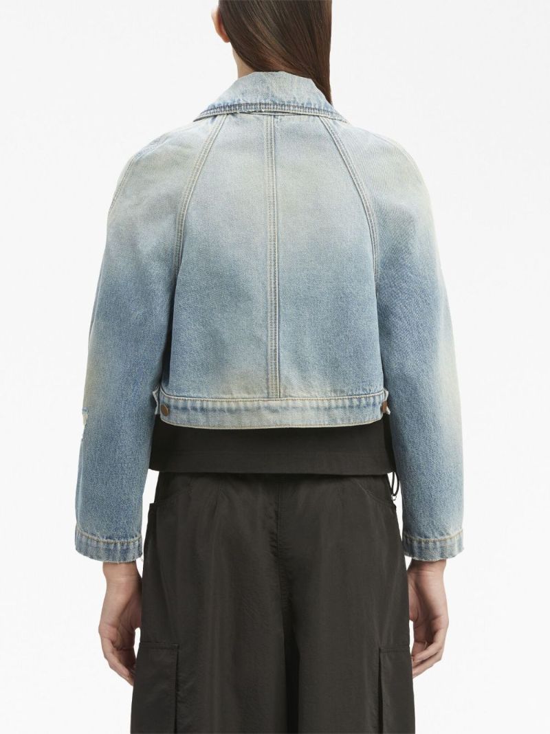 Blue Paris Cropped Denim Jacket