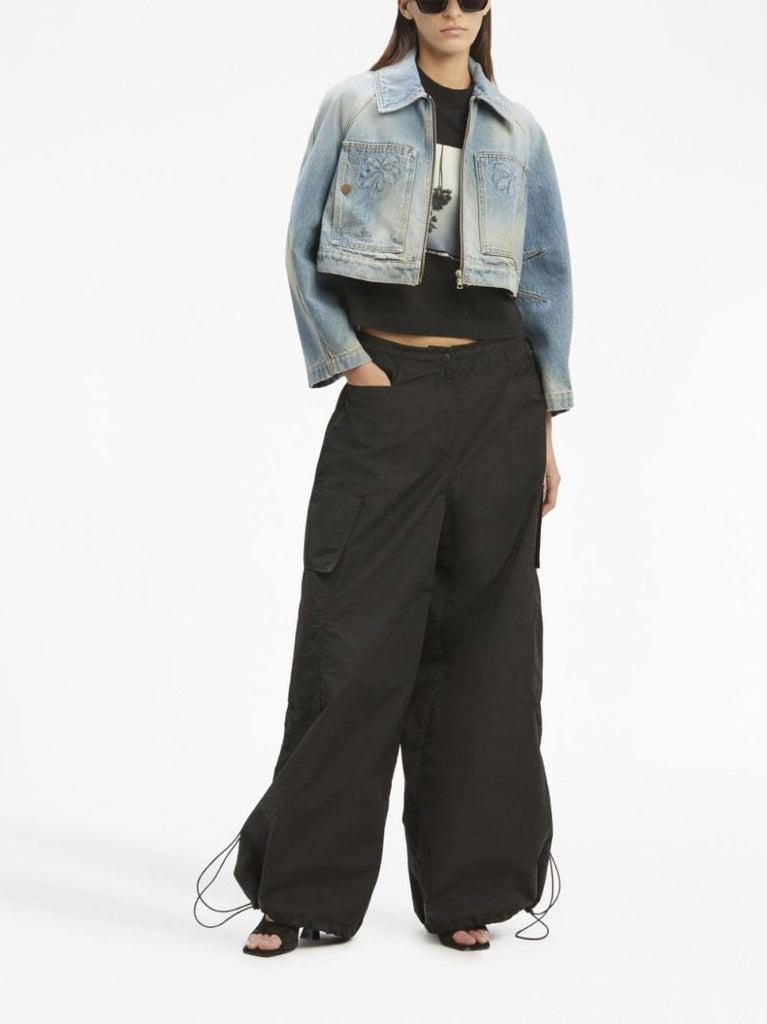 Blue Paris Cropped Denim Jacket