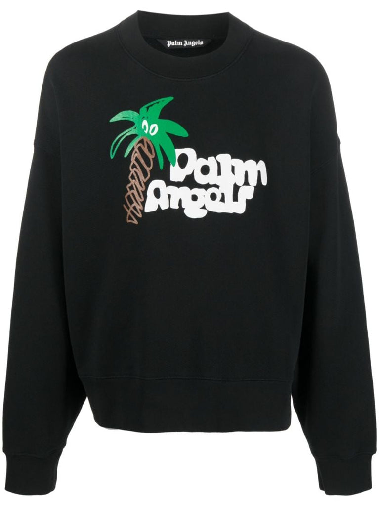 Black Sketchy Logo Print Sweatshirt