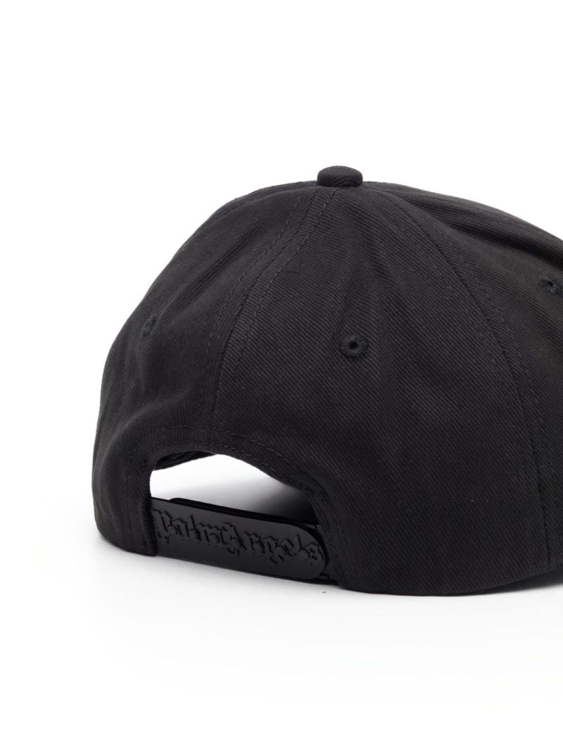 Black Sketchy Logo Print Baseball Cap
