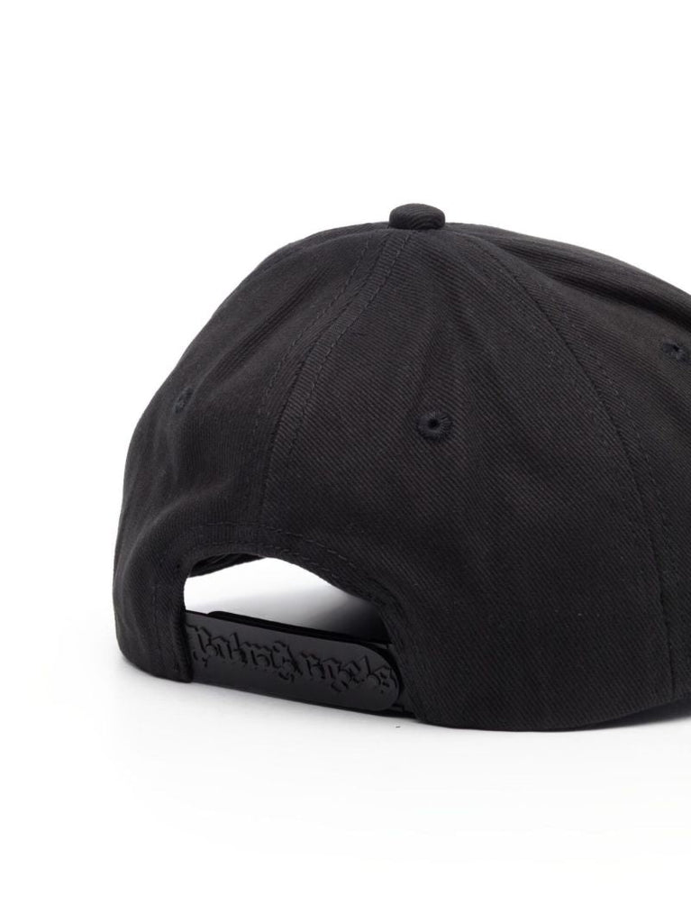 Black Sketchy Logo Print Baseball Cap