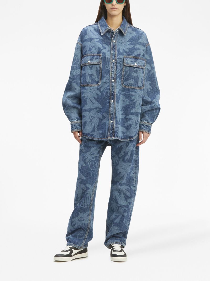 Blue Plamity Denim Shirt