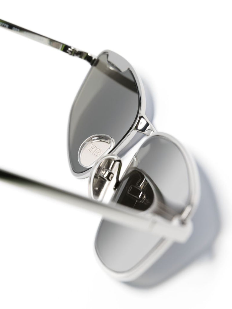 Silver-tone Oval-frame Sunglasses