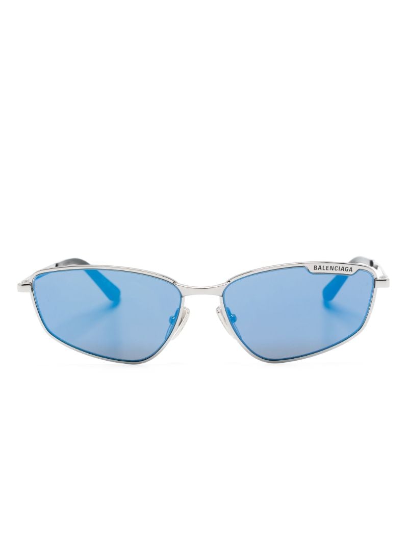 Silver-tone Oval-frame Sunglasses
