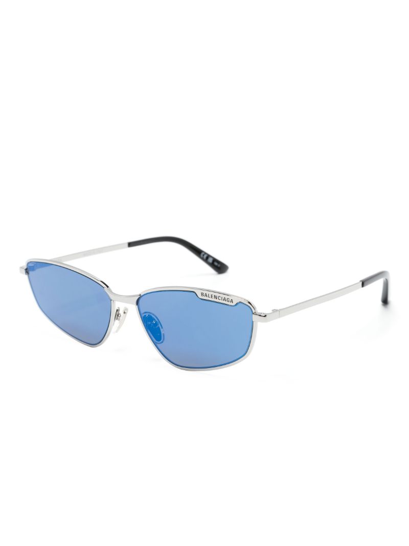 Silver-tone Oval-frame Sunglasses
