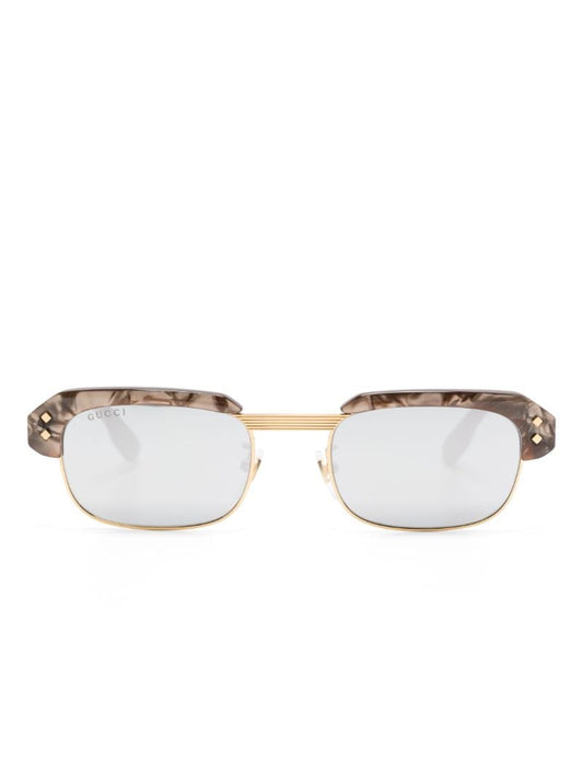 Brown Runway Rectangular Sunglasses