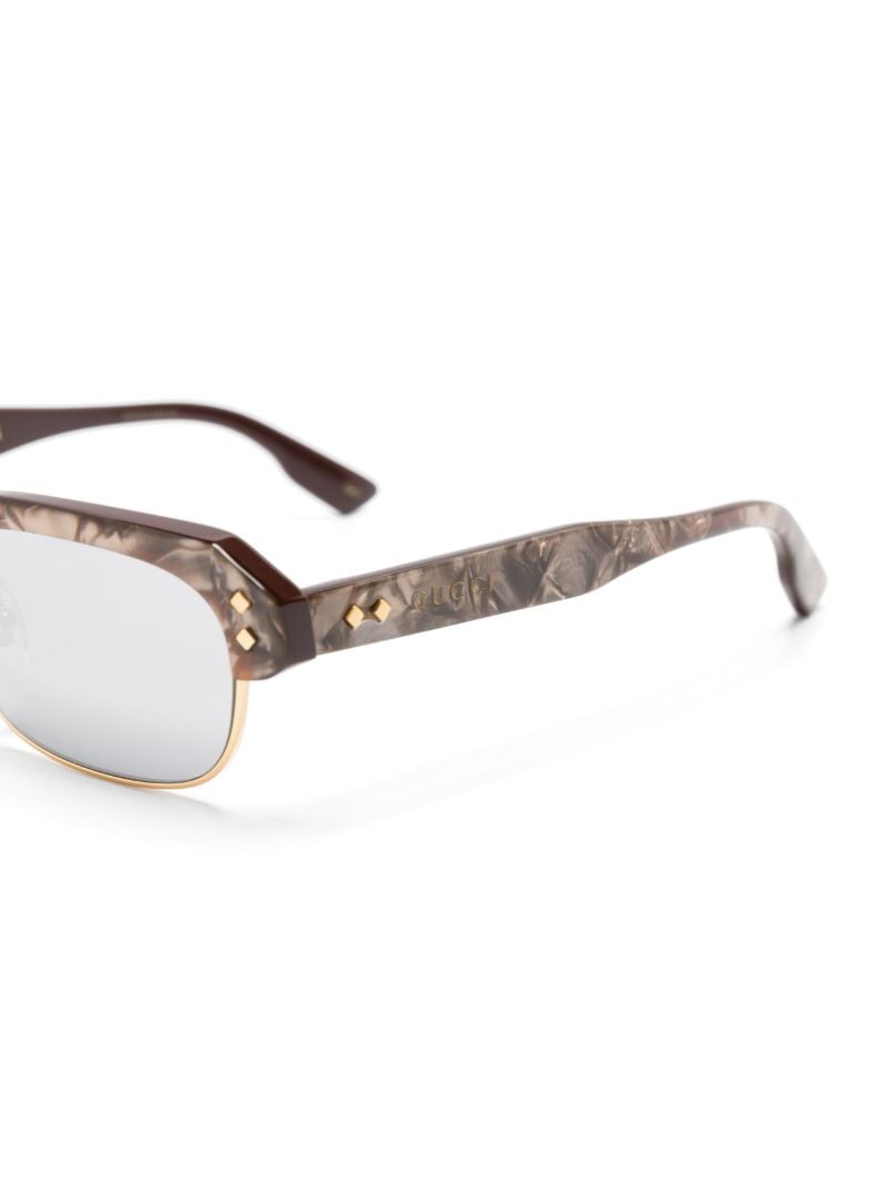 Brown Runway Rectangular Sunglasses
