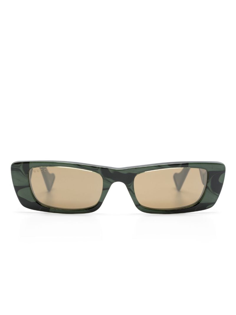 Green Marbled Rectangle Sunglasses