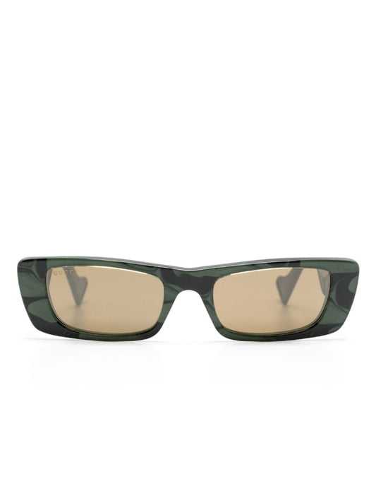 Green Marbled Rectangle Sunglasses