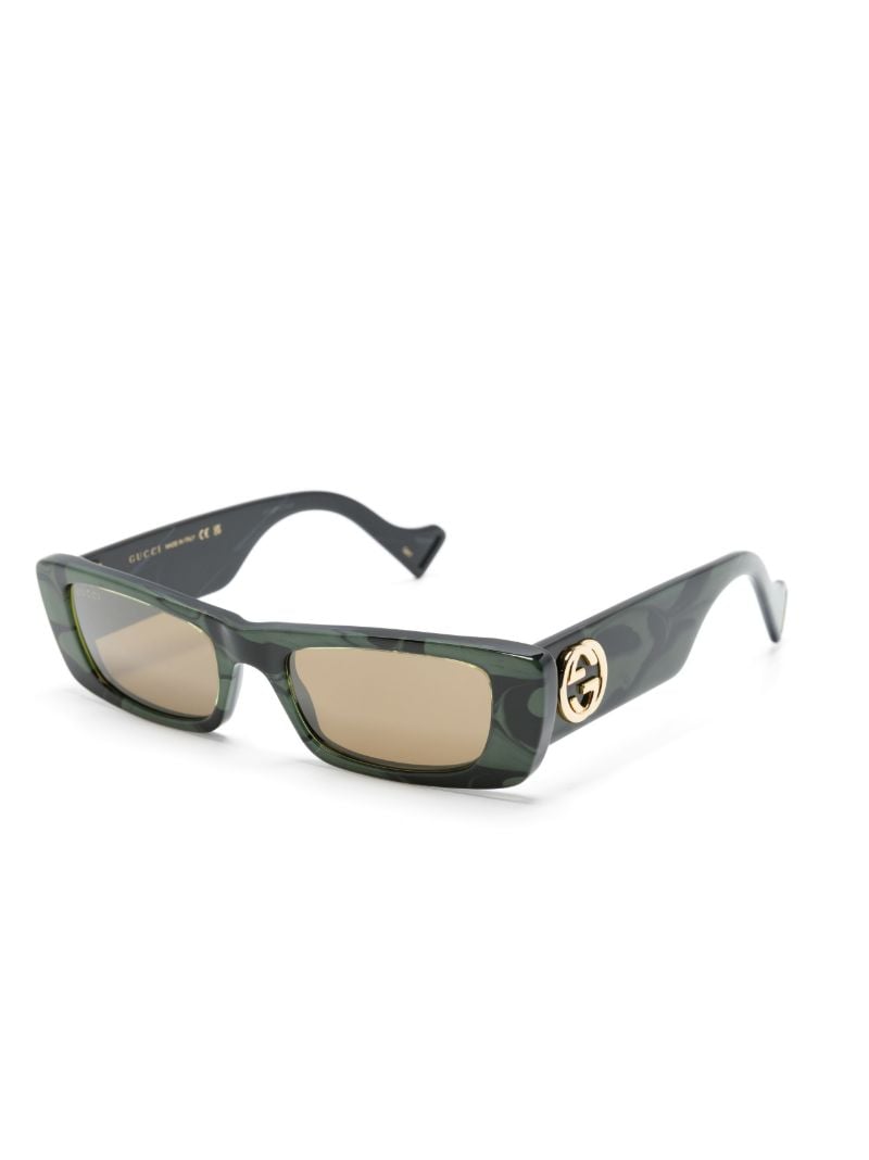 Green Marbled Rectangle Sunglasses