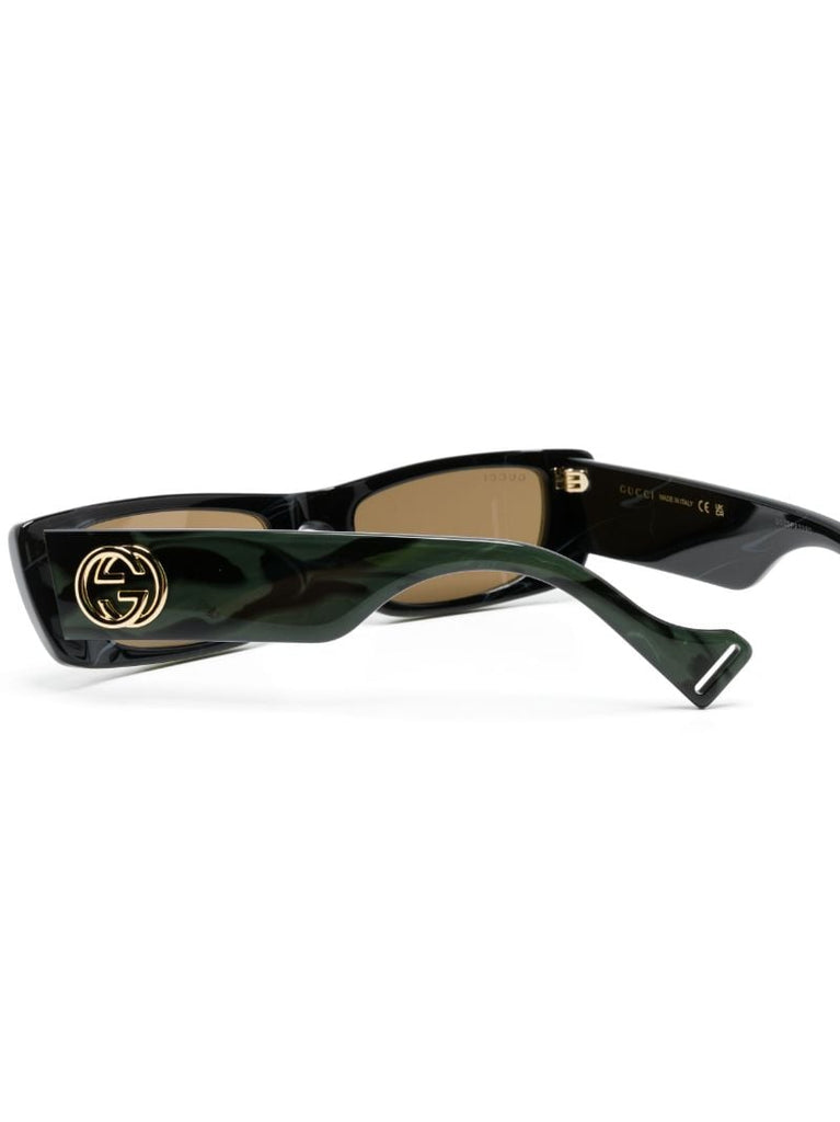 Green Marbled Rectangle Sunglasses