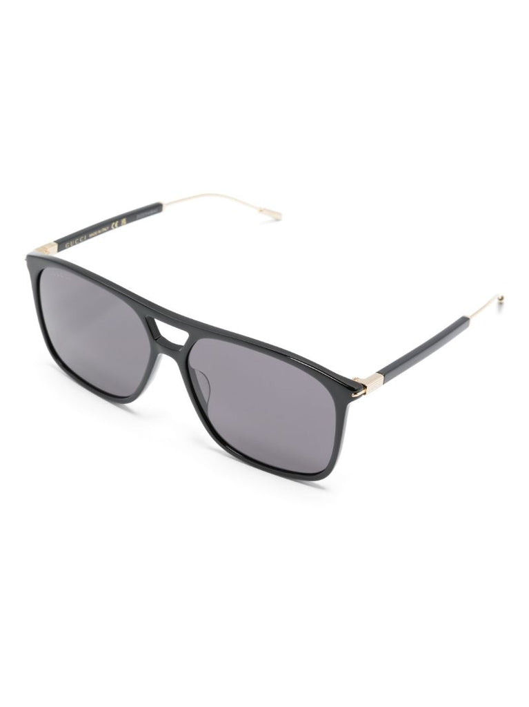 Black Logo Square Sunglasses