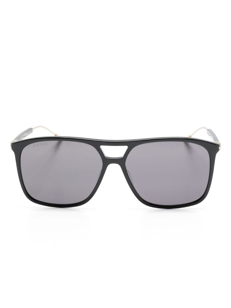 Black Logo Square Sunglasses