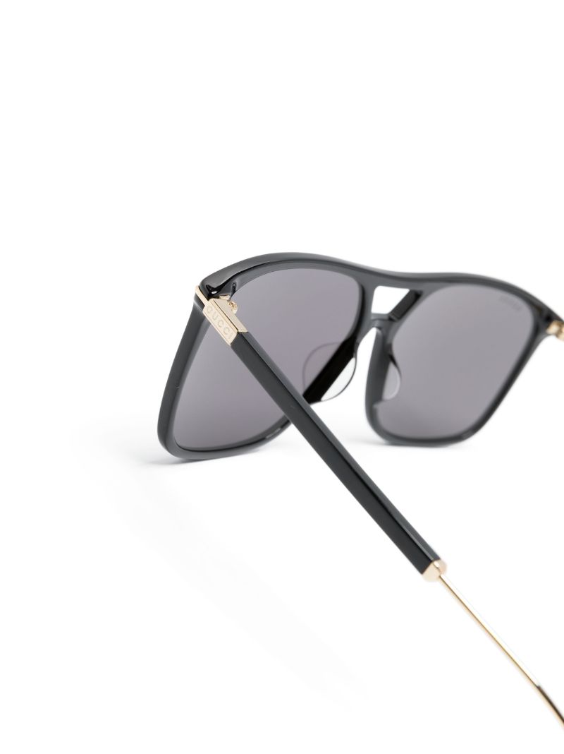 Black Logo Square Sunglasses