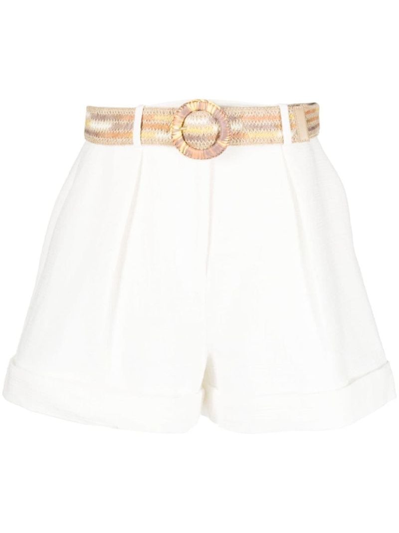 White Devi Cuffed Cotton Shorts