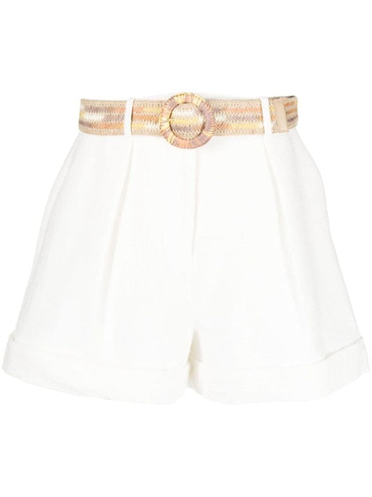 White Devi Cuffed Cotton Shorts