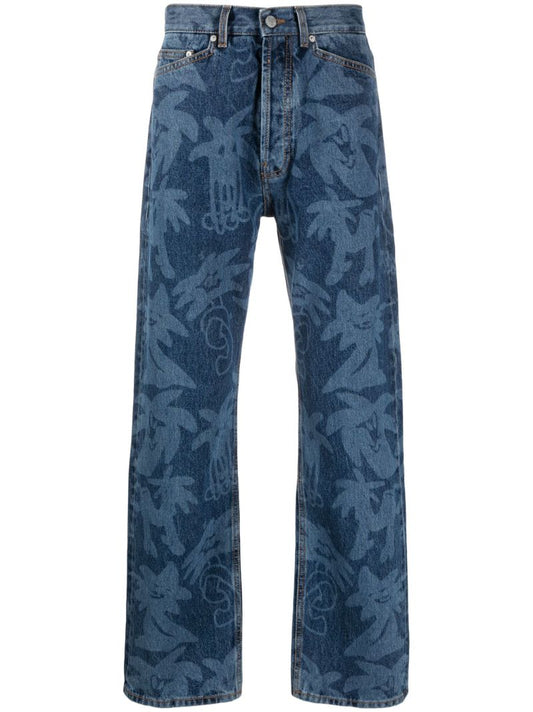 Blue Palmity Straight Leg Jeans
