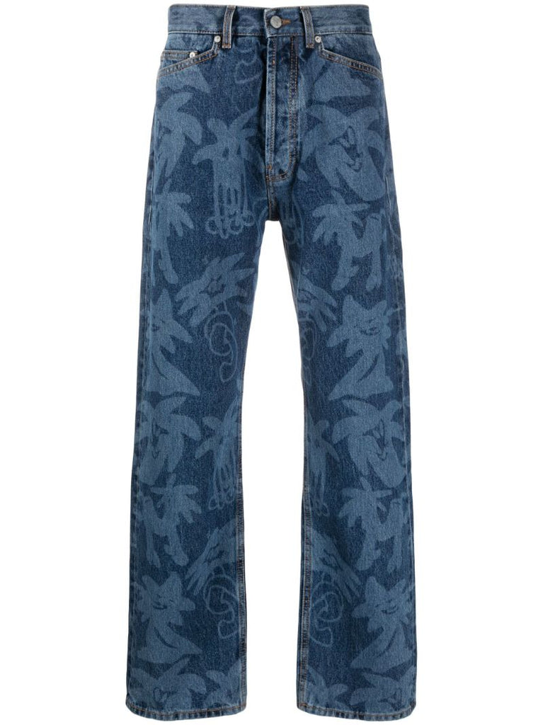 Blue Palmity Straight Leg Jeans