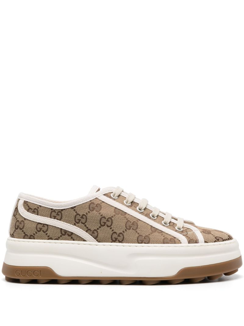 Neutral Gg Canvas Low-top Sneakers